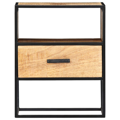 Mesita De Noche De Madera Maciza De Mango 40x30x50 Cm_0