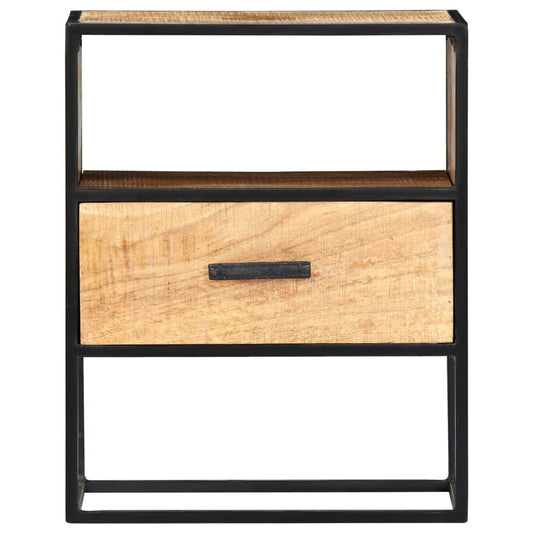 Mesita De Noche De Madera Maciza De Mango 40x30x50 Cm_0