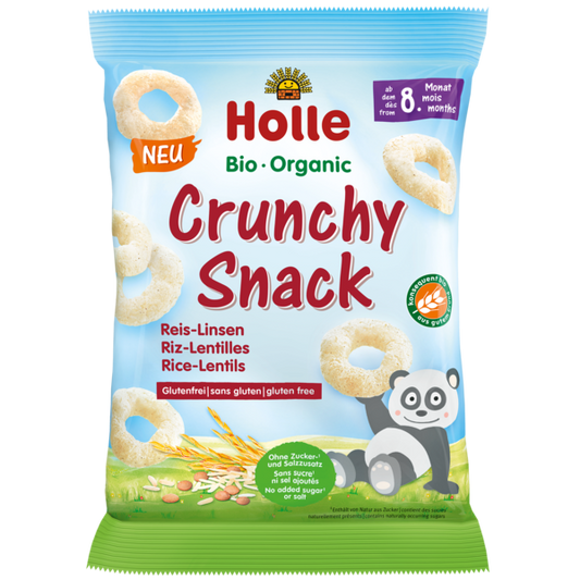 Snacks Crocantes de Arroz e Lentilhas (a partir dos 8 meses), Holle, 25g