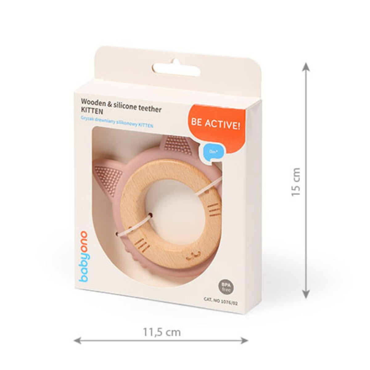 Gatito Mordedor De Madera Y Silicona_1