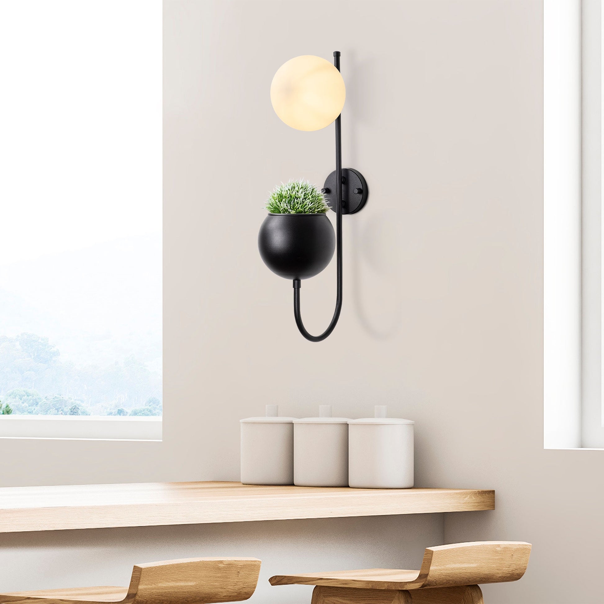 Aplique De Pared, Metal , Negro, 15x23x61, Casquillo E14 Max 40 W_5