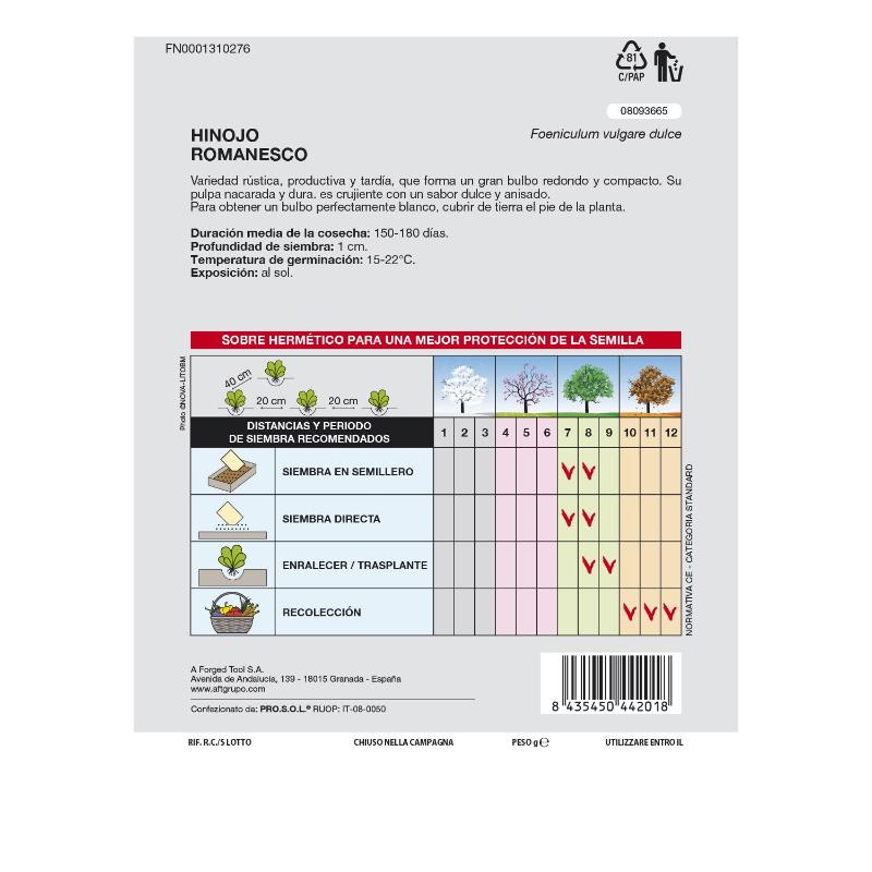 Semillas Huerto Hinojo