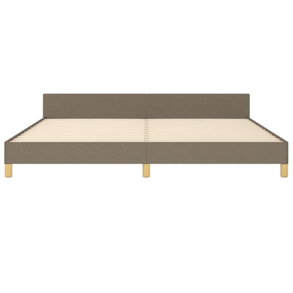 Estructura De Cama Con Cabecero De Tela Gris Taupe 200x200 Cm / Vetonek_5