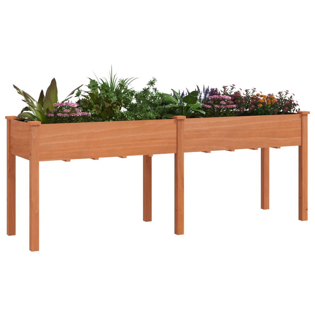 Jardinera Con Forro Madera Maciza De Abeto Marrón 203x53x76 Cm_2