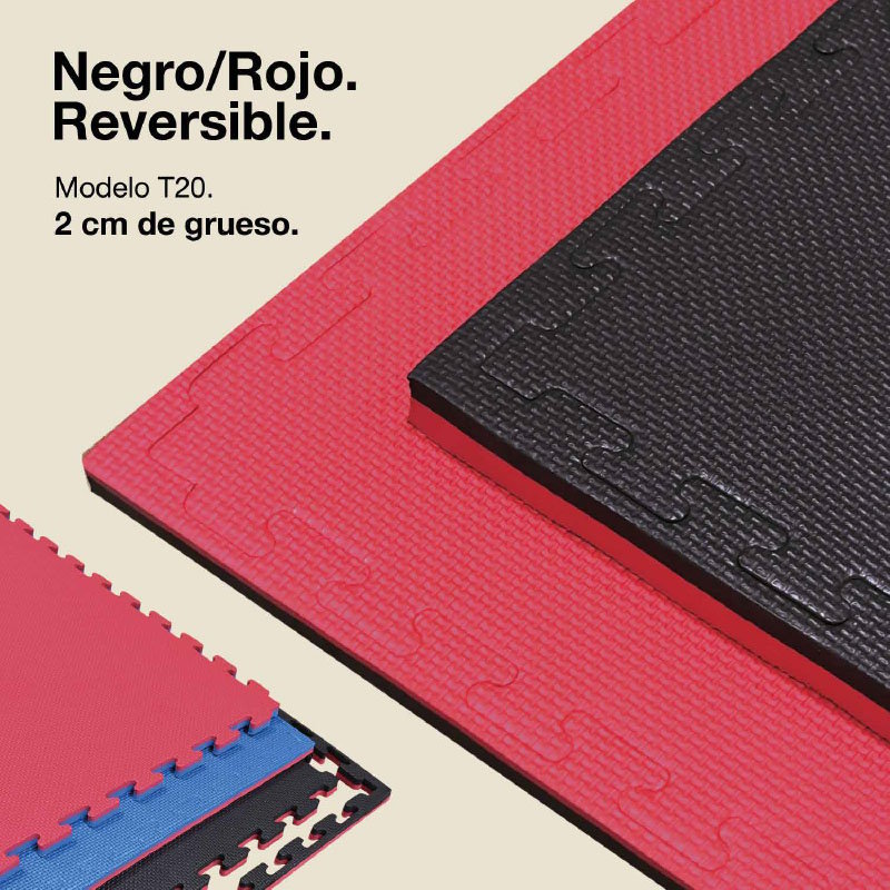 Jowy Tatami Puzzle 2,5cm 100x100cm – Superficie T Azul/rojo_0