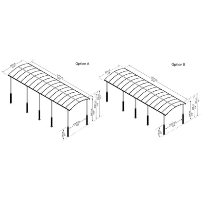 Garagem Alpine Carport 1077x359x307 cm de altura 