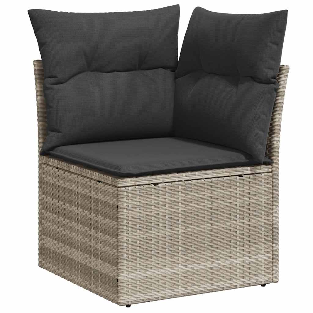 Set De Sofás De Jardín 7 Pzas Con Cojines Ratán Pe Gris Claro / Vetonek_1