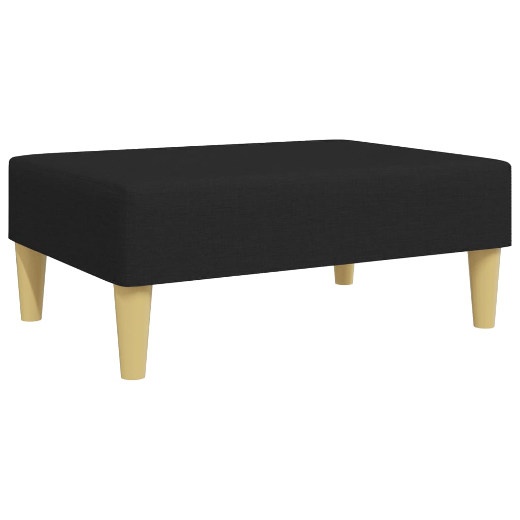 Sofá Cama De 2 Plazas Con Almohadas Y Taburete Tela Negro / Vetonek_1