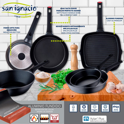 Juego De 4 Sartenes + Wok + Sarten Asador San Ignacio._2