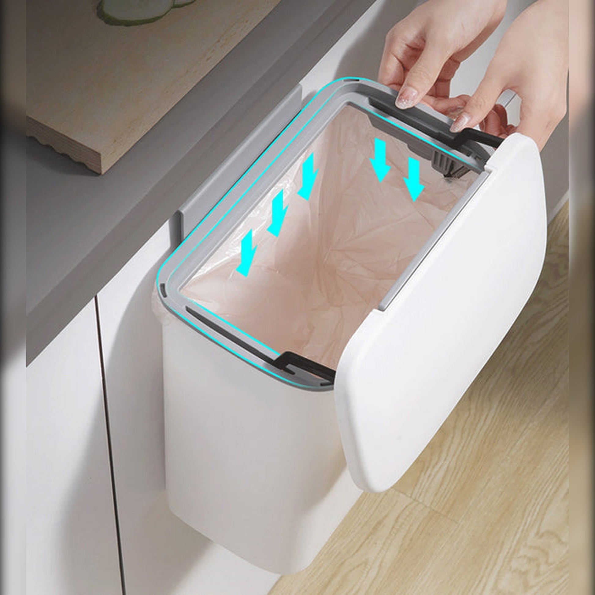 Set De 2 Cubos De Basura Multifuncionales Para Puerta O Pared De 12l Cada Uno (12l+12l)_4
