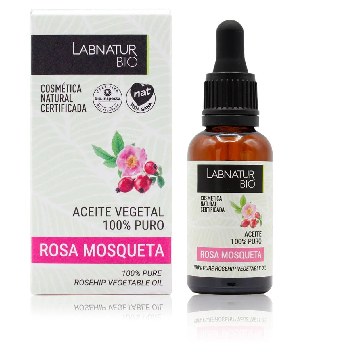 Aceite de Rosa Mosqueta 100% Puro Labnatur Bio 30 ml | Regeneración y Elasticidad | Marcas, Estrías y Cabello | Vegano_0