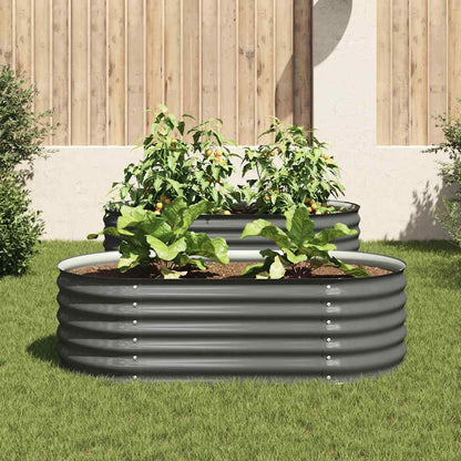 Arriate De Acero Galvanizado Gris 160x80x44 Cm_2