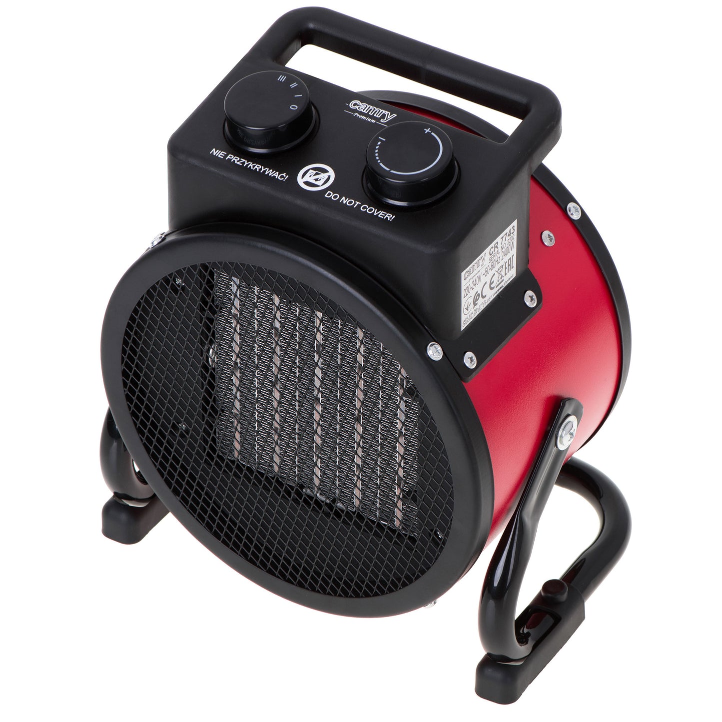 Calefactor Cerámico Termoventilador Portátil, 2 Niveles Potencia Termostato Automático, Moderno Camry Cr7743, Negro/rojo_2
