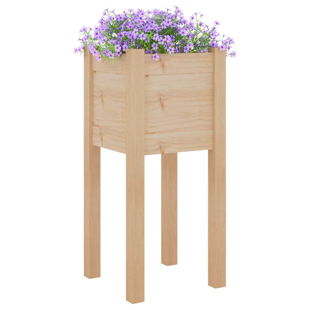 Jardinera De Madera Maciza De Pino 31x31x70 Cm_2