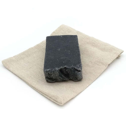 Jabón Natural Carbón Activo 90g En Bolsa Regalo De Yute. Elimina Espinillas Y Puntos Negros. Desintoxicante - Piel Grasa_3