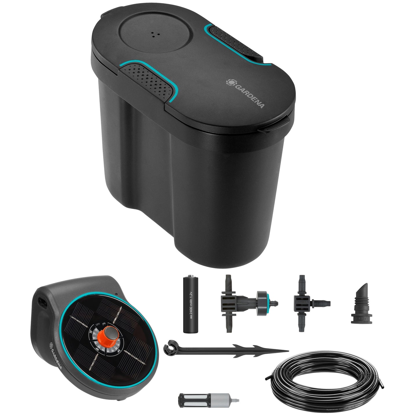 Conjunto de irrigação solar Gardena AquaBloom com depósito incluído