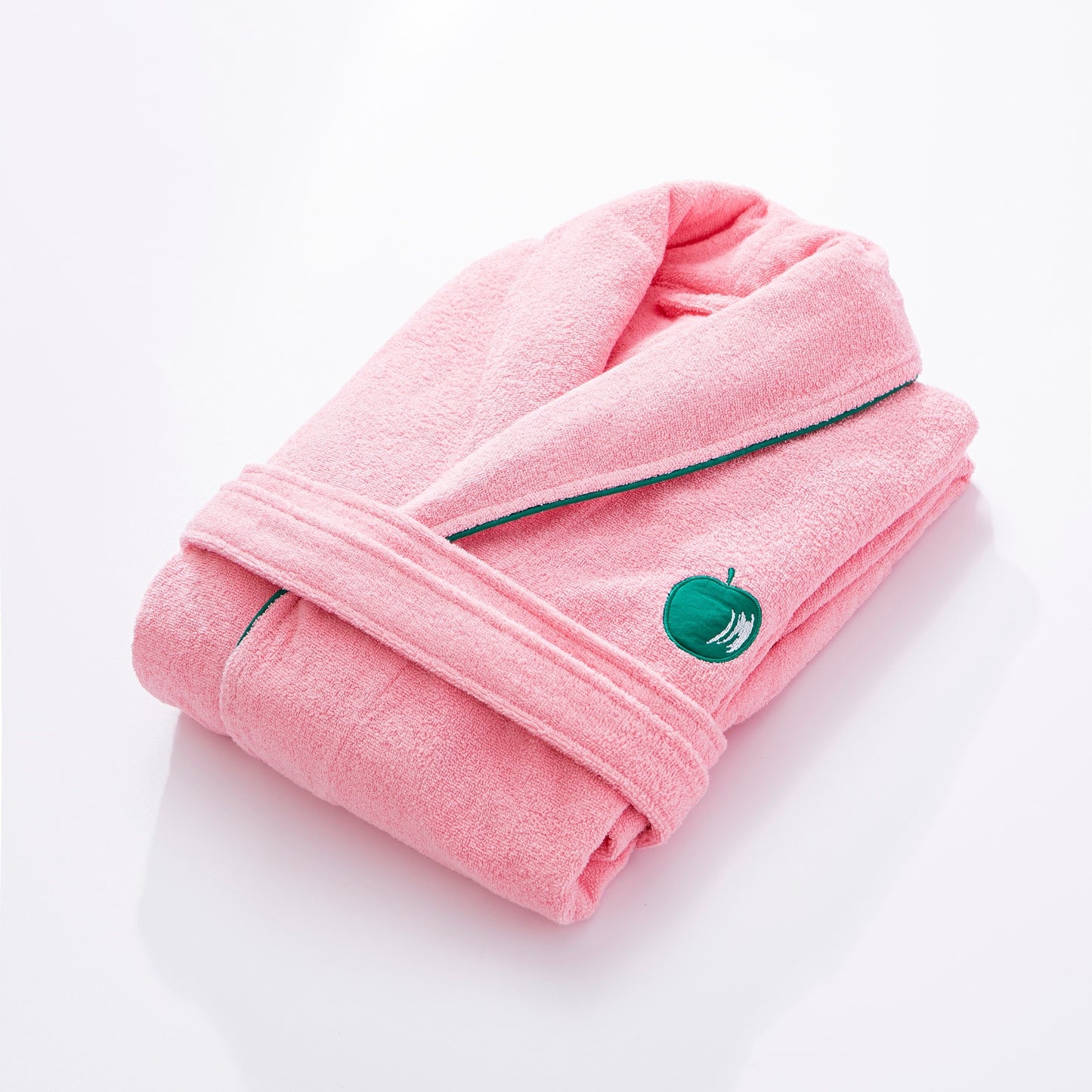 Albornoz M/l 380gsm 100%algodon Rosa Con Manzana Verde Benetton Fruits Be_3