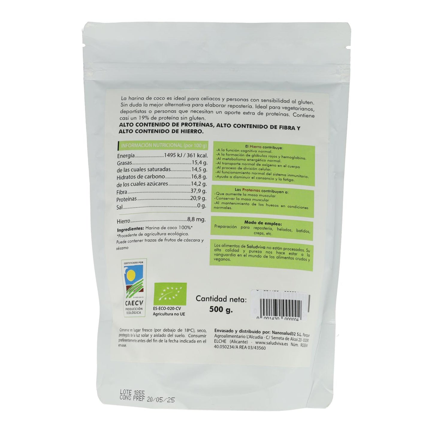 Farinha de Coco Biológica Salud Viva