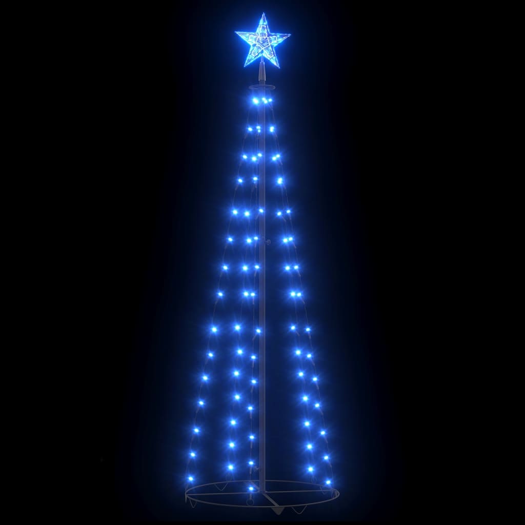 Árbol Cono De Navidad 84 Leds Decoración Azul 50x150 Cm / Vetonek_3