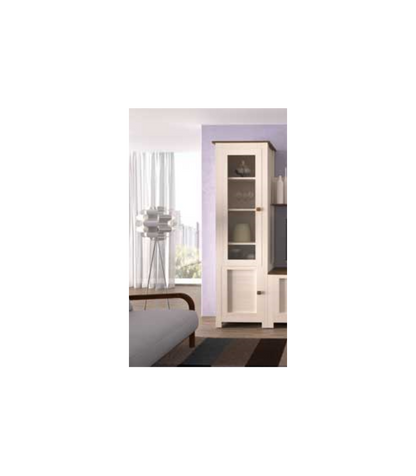Vitrina 2 Puertas Modelo Baku Acabado Mikado/nogal, 60cm(ancho) 198cm(alto) 38cm(fondo)._4