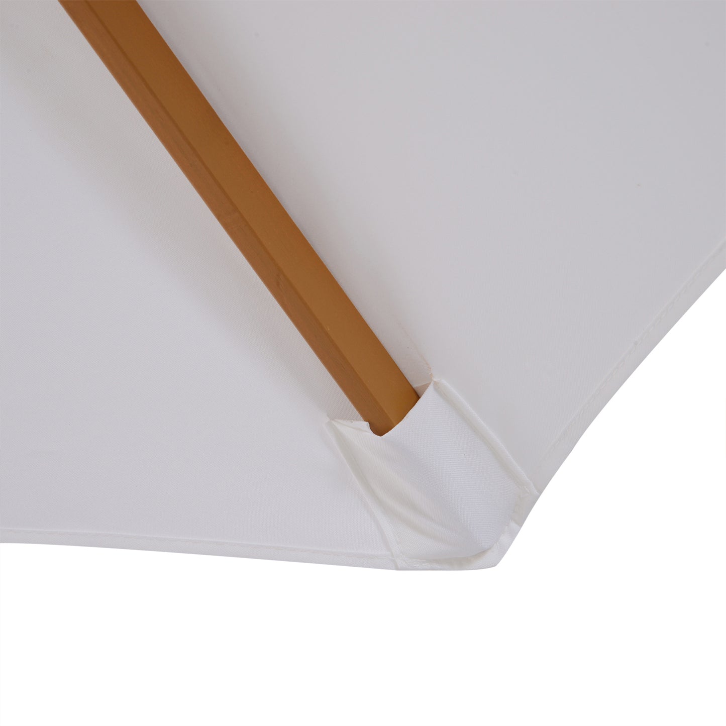Outsunny Sombrilla Jardín Ø300x250 Cm Con Techo Ventilado Y Poste Madera Blanco_4