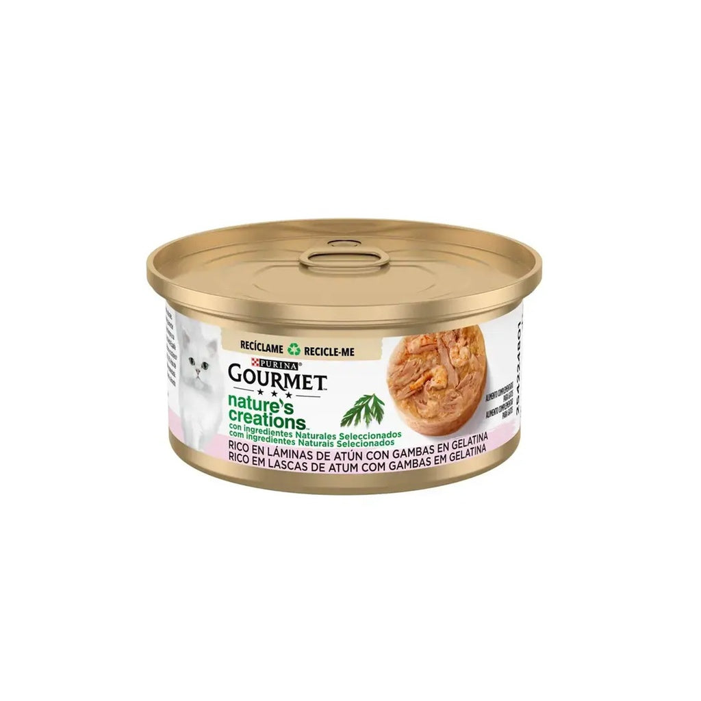 Pack de 24 Criações Gourmet da Natureza Rico em Flocos de Atum com Camarão em Gelatina 70g