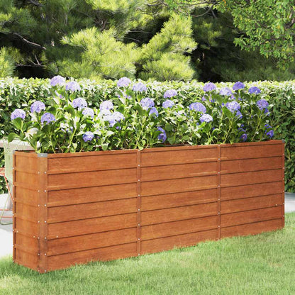Arriate Oxidado De Acero Corten 240x40x77 Cm_1