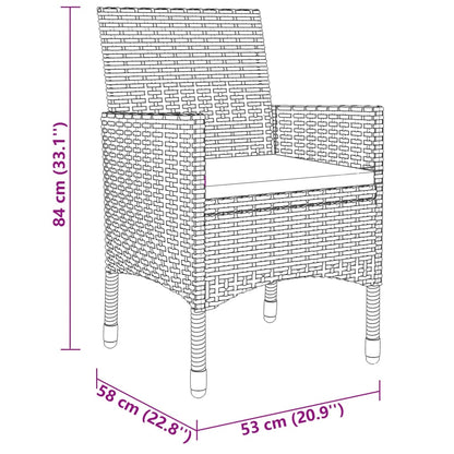 Vidaxl Set De Comedor De Jardín 7 Pzas Ratán Sintético Vidrio Negro_2
