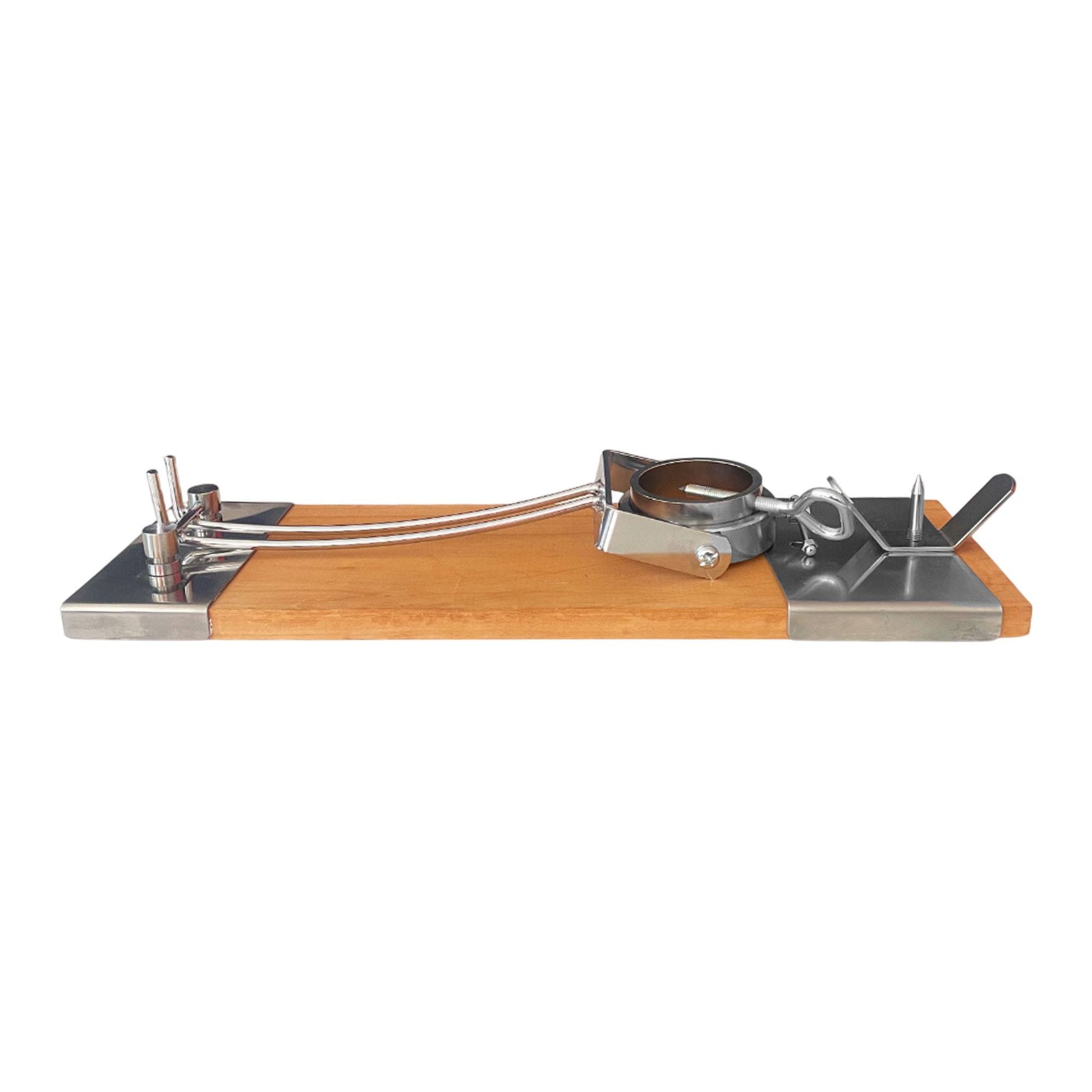 Well Home Jamonero Iberia Luxe Con Cabezal Giratorio, Base De Madera Y Acabados En Acero Inoxidable_2