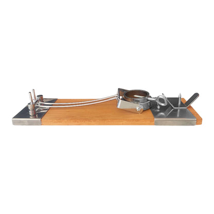 Well Home Jamonero Iberia Luxe Con Cabezal Giratorio, Base De Madera Y Acabados En Acero Inoxidable_2