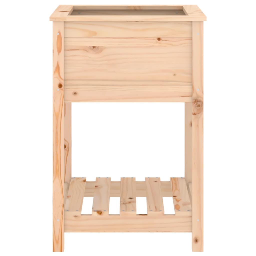 Jardinera Con Estante De Madera Maciza De Pino 54x54x81 Cm_4