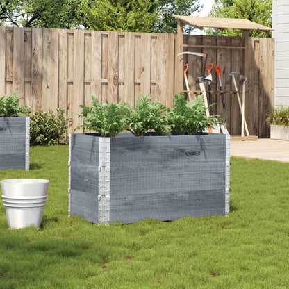 Jardinera De Madera Maciza De Pino Gris 100x50 Cm_1