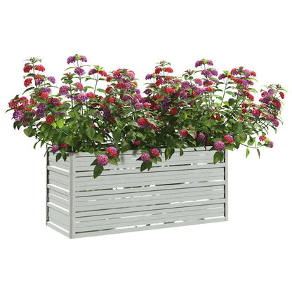 Arriate De Acero Galvanizado Plateado 100x40x45 Cm_2