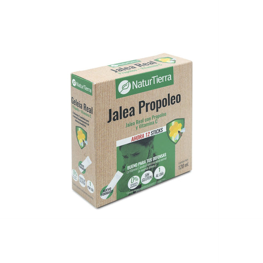 Geleia real com própolis e vitamina C, 12 saquetas. NaturTierra