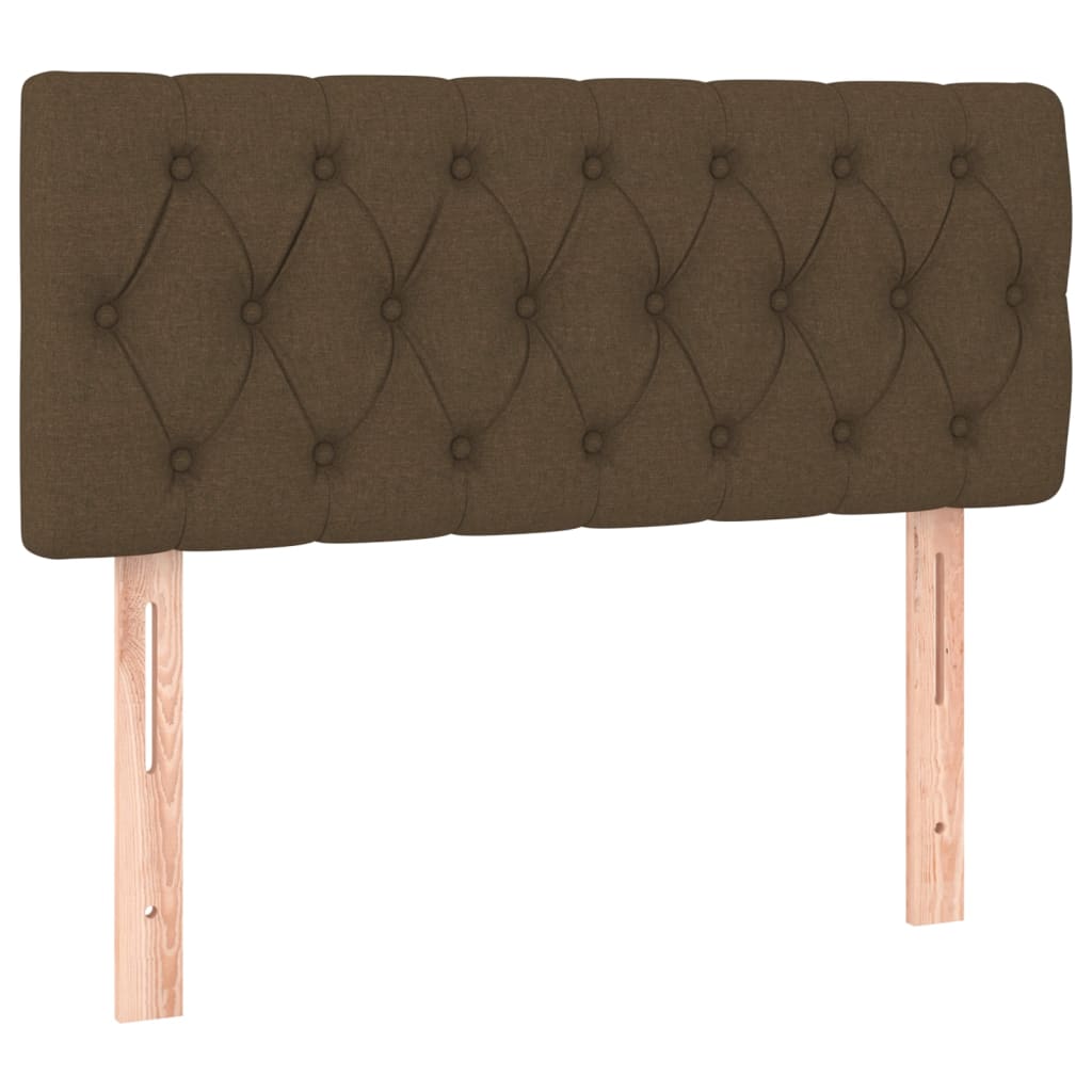 Cama Box Spring Con Colchón Led Tela Marrón Oscuro 90x190 Cm / Vetonek_1