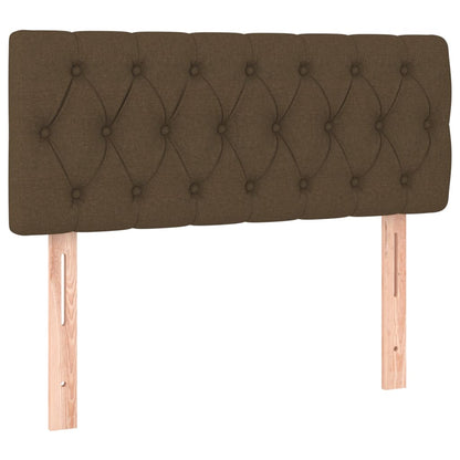Cama Box Spring Con Colchón Led Tela Marrón Oscuro 90x190 Cm / Vetonek_1