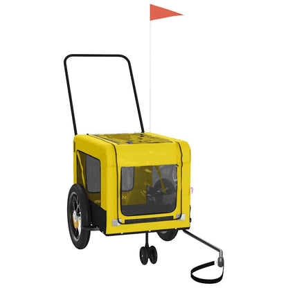 Remolque Bicicleta Mascotas Hierro Tela Oxford Amarillo Negro_2