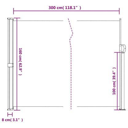 Vidaxl Toldo Lateral Retráctil Terracota 160x300 Cm_2