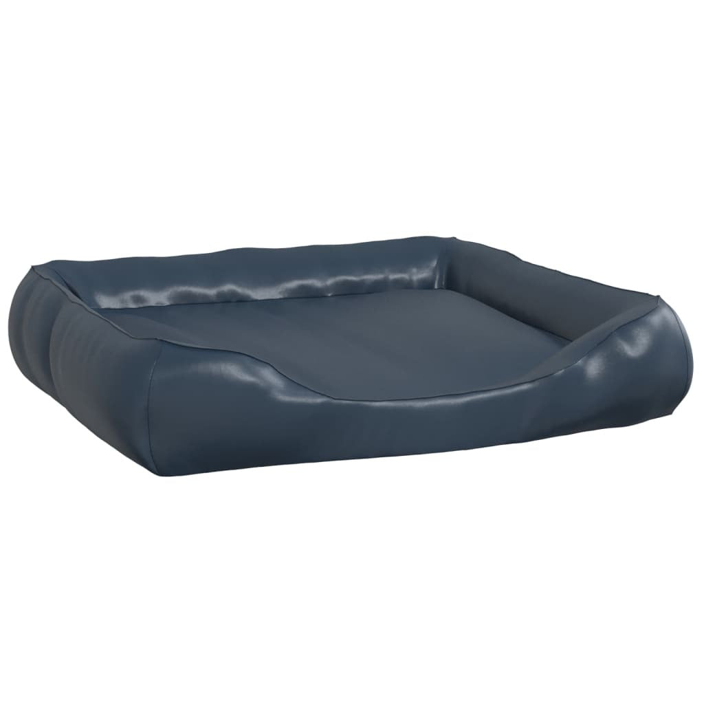 Vidaxl Cama Para Perros De Cuero Sintético Azul Oscuro 80x68x23 Cm_0