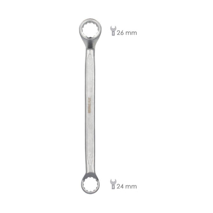 Llave Estrella Acodada Plus Acero Cromo Vanadio 24x26 Din 838. Llave Doble Boca Acodada, Llave Fija Estrella Acodada_1
