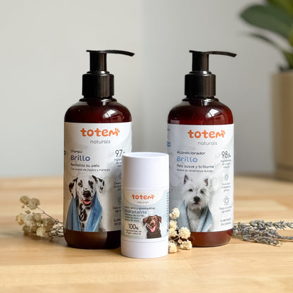 Totem Naturals Dog Hydration Pack: Stick Nose and Pads + Champô 250 ml + Condicionador 250 ml