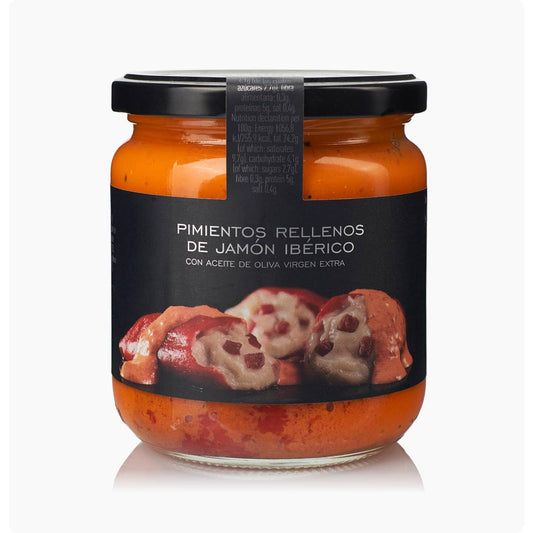 Pimentos Piquillo Recheados com Presunto Ibérico com Azeite Virgem Extra La Chinata 125 gr