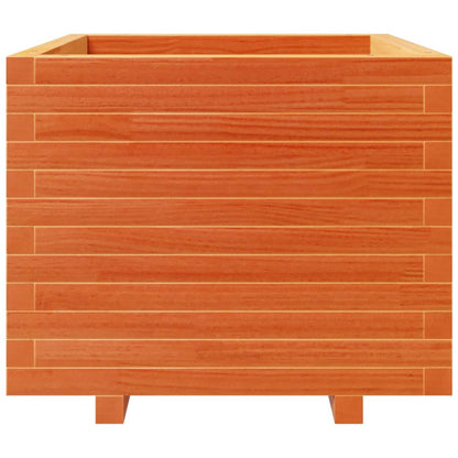 Jardinera Madera Maciza De Pino Marrón Cera 60x60x49,5 Cm_4