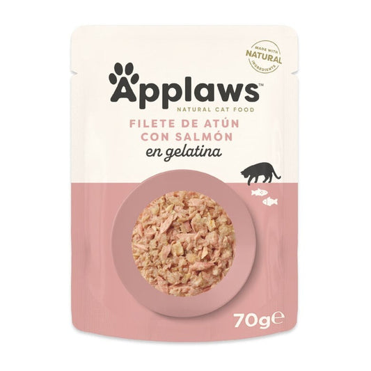 Applaws Cat Sachet 70 g Atum com Salmão em Gelatina 70 g Alimento húmido natural para gatos sem cereais