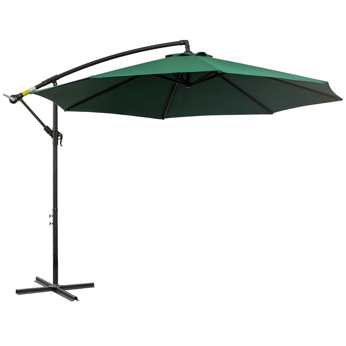 Outsunny Parasol Excéntrico Ø300 Cm Inclinable Con Manivela Para Jardín Verde_0