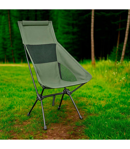 Silla Ultraligera Respaldo Alto Desmontable Gris_2