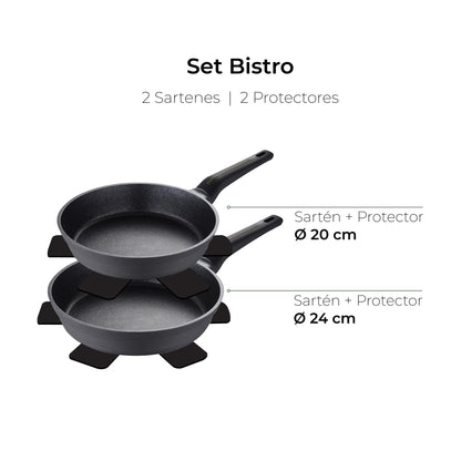 Set De 2 Sartenes Ø20ø24cm Con Protectores Bistro San Ignacio_1