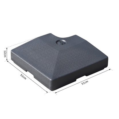 Outsunny Pesos Para Base Cruzada Sombrilla Con Agua 20kg O Arena 30kg 51x51x12cm_2