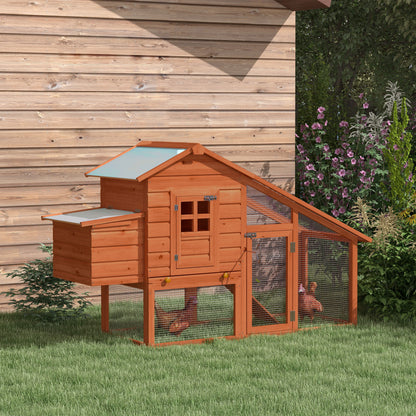 Pawhut Gallinero Corral De Madera Exterior Gallinas Con Caja Nido Bandeja_1