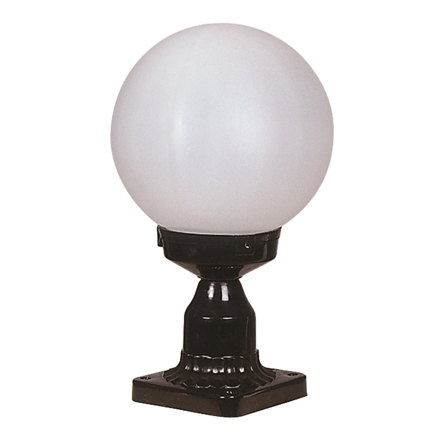 Aplique De Pared, Recto, Pantalla Blanca, Para Exterior, Abs , Negro, 20x20x35, Casquillo E 27 Max 60 W_0